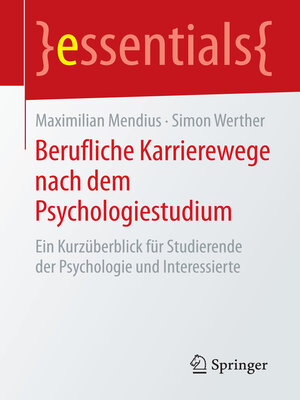 cover image of Berufliche Karrierewege nach dem Psychologiestudium
